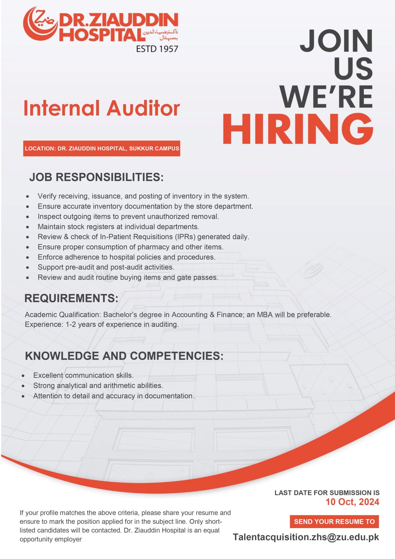 Internal-Auditor-Dr-Ziauddin-Hospital
