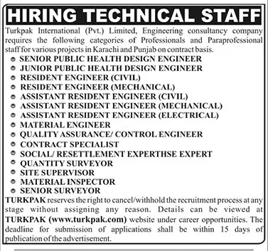 HIRING TECHNICAL STAFF Jobs in Karachi and Punjab Apply 2025