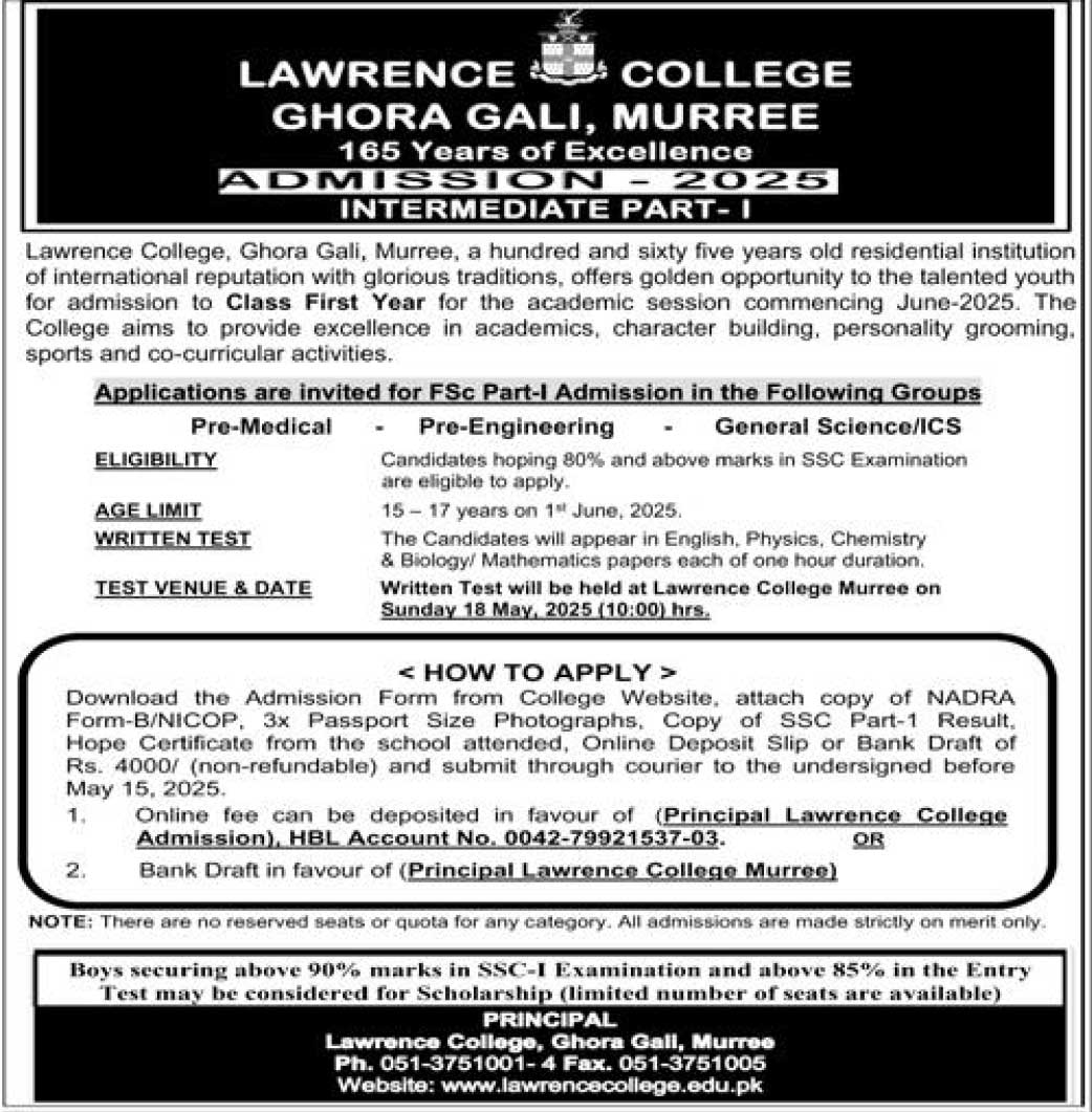 Lawrence-College-Murree-Admission-2025