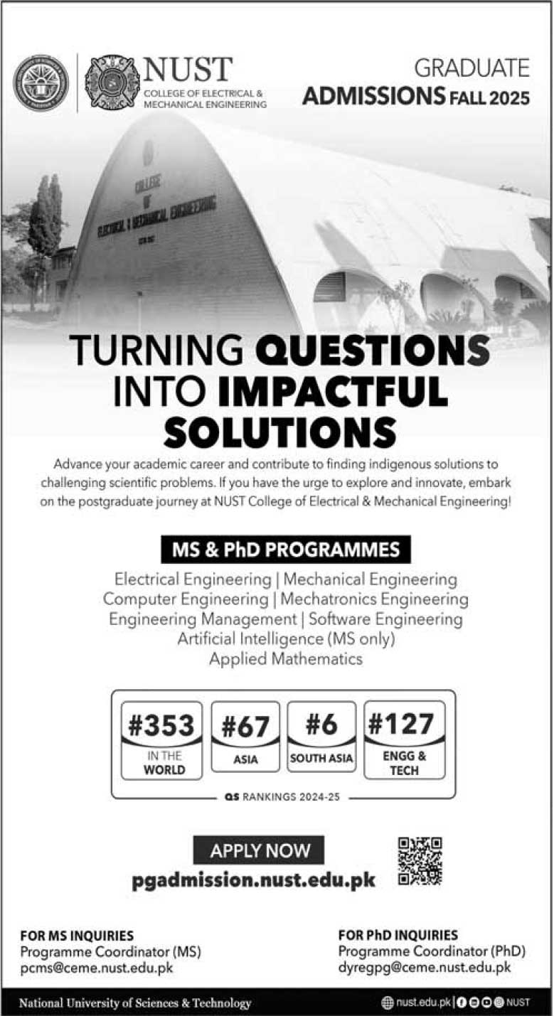 NUST-Admission-2025-MS-PhD