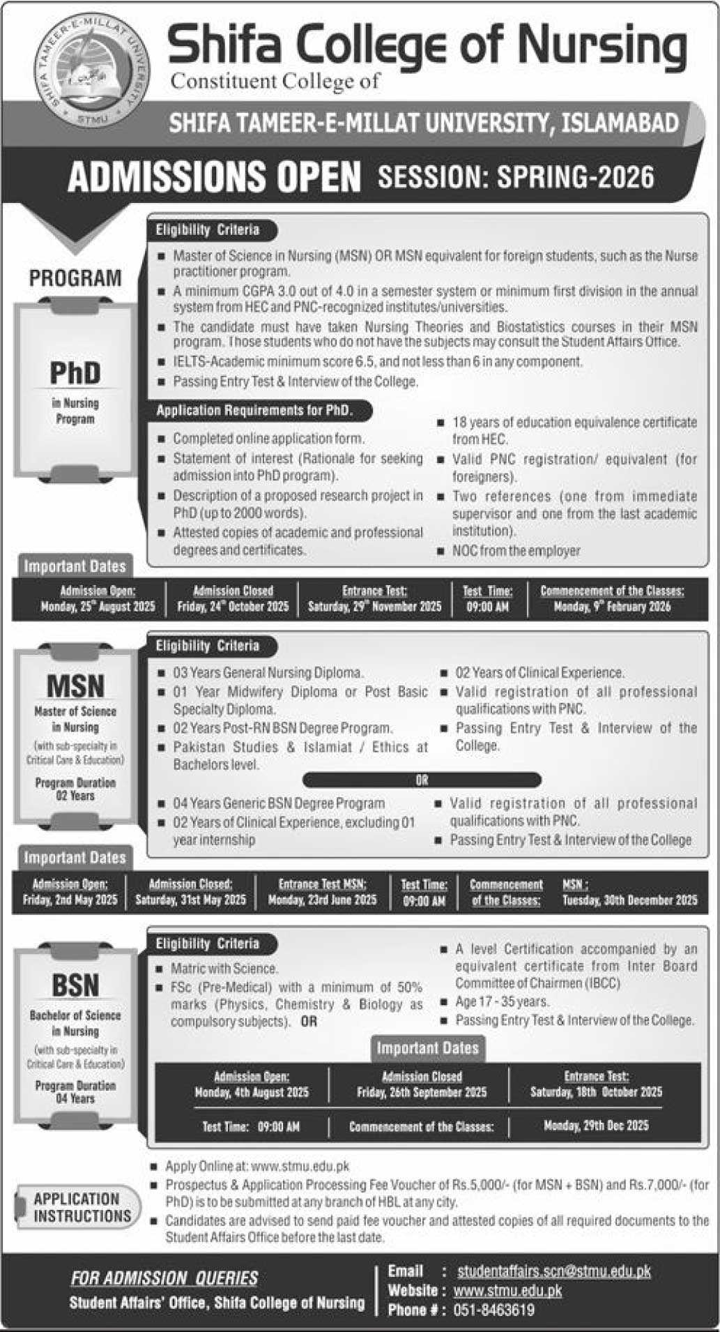 Shifa-College-Nursing-Admission-2025