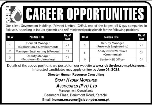 Career Opportunities at Government Holdings (Private) Limited (GHPL) – Apply Now 2025