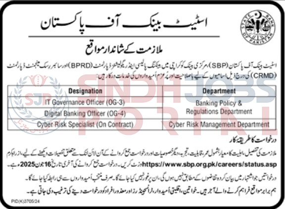 Career Opportunities at State Bank of Pakistan (SBP) June 2025