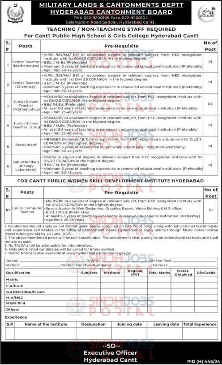 Teaching-Non-Teaching-Cantt-Hyderabad