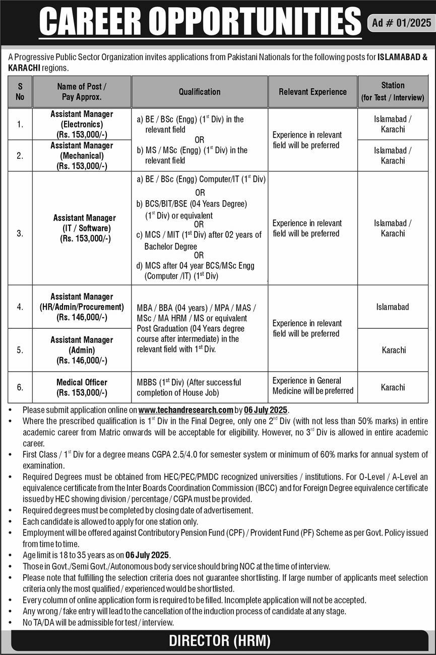 Latest Government Jobs for Engineers, IT Professionals HR & Medical Officers