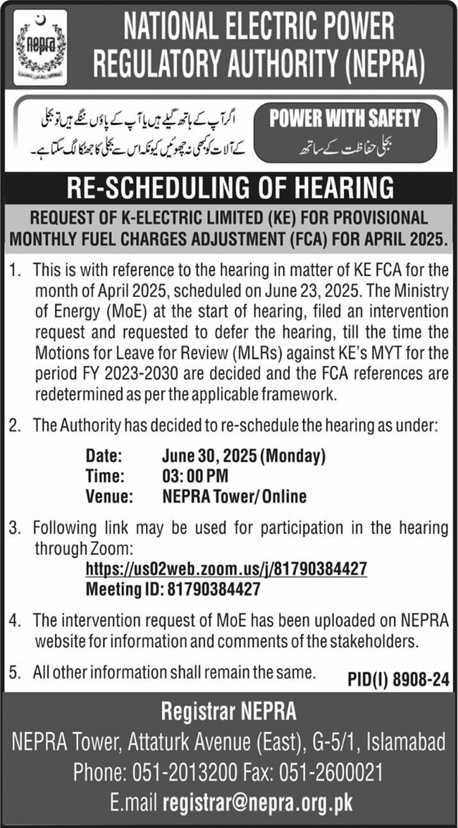 NATIONAL ELECTRIC POWER REGULATORY AUTHORITY (NEPRA)