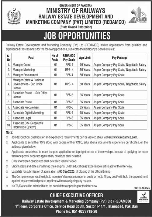 Railway Estate Development Jobs 2025